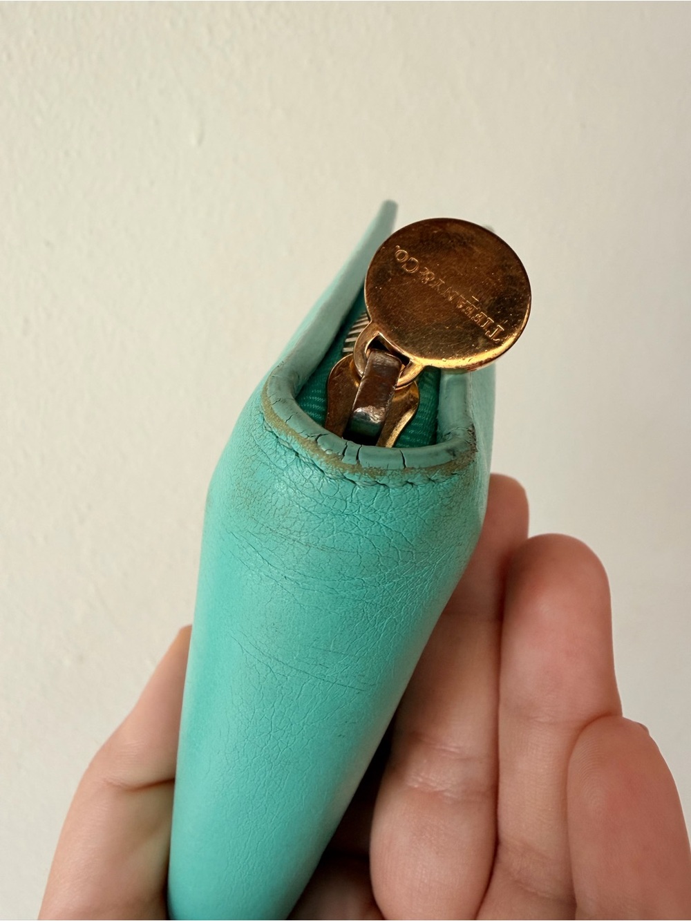 Tiffany & Co Large Zip Around Wallet Tiffany Blue Leather Wallet Authentic - Picture 10 of 11